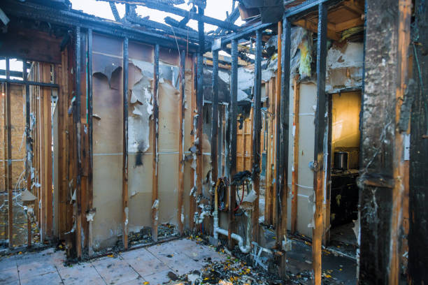 Professional Emergency Fire Damage Restoration technician working in Titusville, NJ